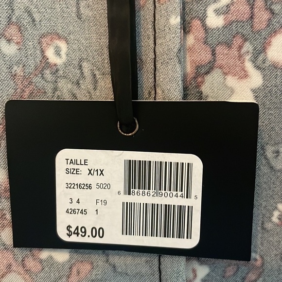 Ashley Graham Satin Printed Kimono with Lace Insert - Picture 6 of 8